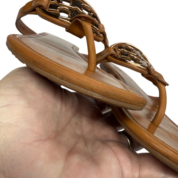 Tory Burch Miller Metal Logo Leather Sandals, 9M - Picture 6 of 14